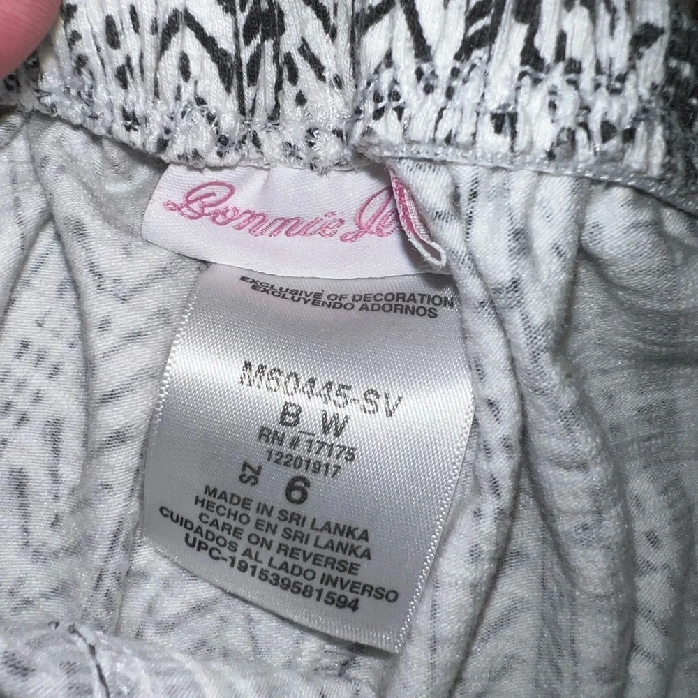 Bonnie Jean size 6 two piece ruffle/tassel outfit black & white - Picture 3 of 7